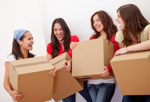 Student furniture and boxes prepared for a Watford relocation