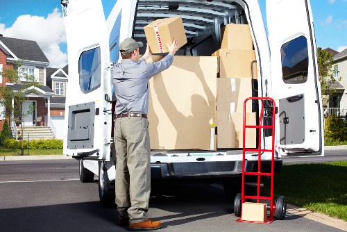 Organised moving boxes ready for a Watford house or office move